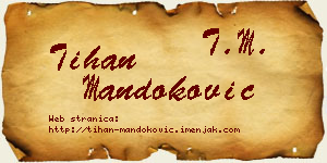 Tihan Mandoković vizit kartica